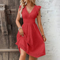 Vestido Midi Ana com Decote V e Detalhe de Laise - Essenza