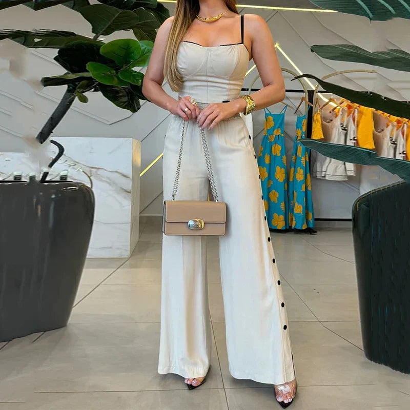 Conjunto Feminino Calça Pantalona e Top Corset Santorini - Essenza