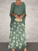 Vestido Longo com Bordas Delicadas - Essenza