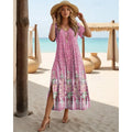 Vestido Longo Feminino de Praia Floral - Essenza