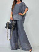 Conjunto Feminino Calça e Blusa em Seda Egípcia (Compre 1 Leve 2)  - Essenza