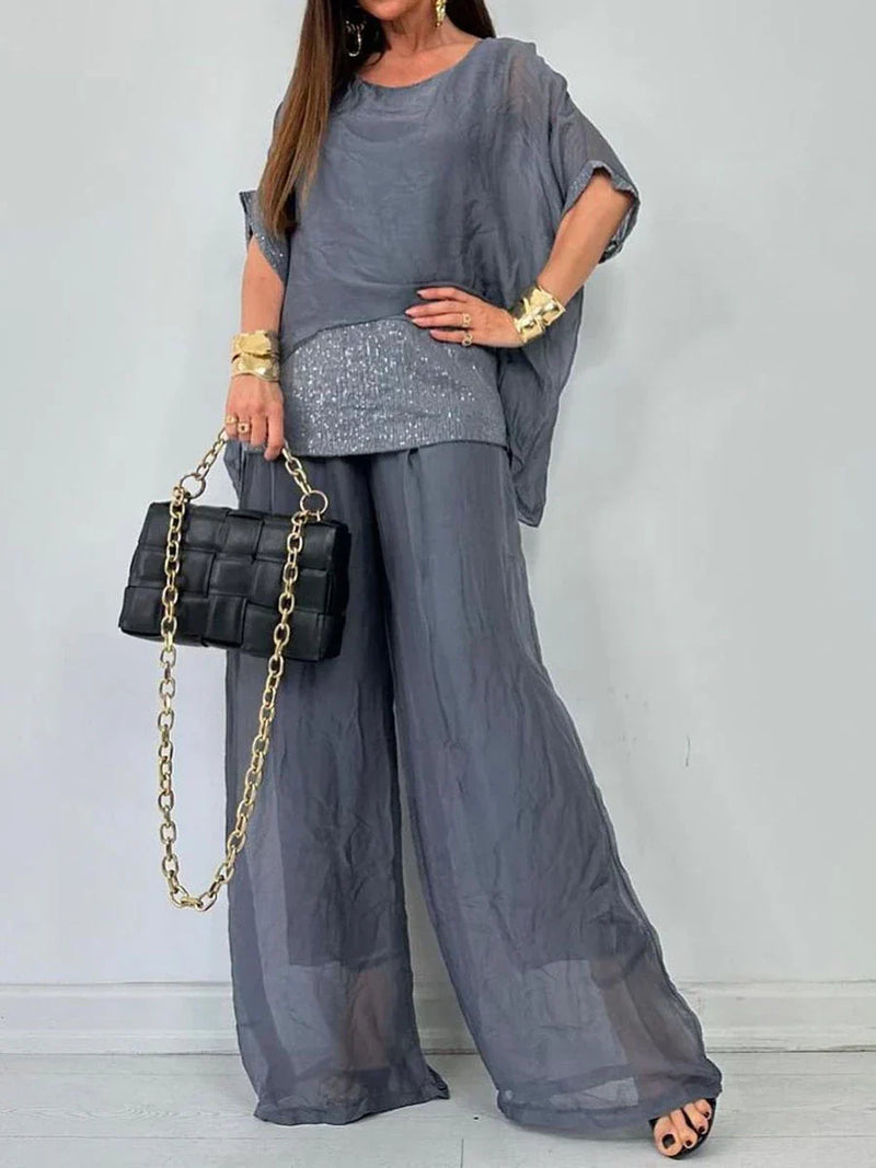 Conjunto Feminino Calça e Blusa em Seda Egípcia (Compre 1 Leve 2)  - Essenza