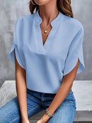 Blusa Feminina Social com Decote V e Manga Elegante - Essenza