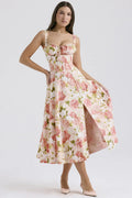Vestido Midi Isabella Feminino Alças e Fenda Frontal - Essenza