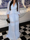 Vestido Longo com Renda Delicada - Essenza