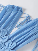 Vestido Maxi Feminino com Flores 3D - Essenza