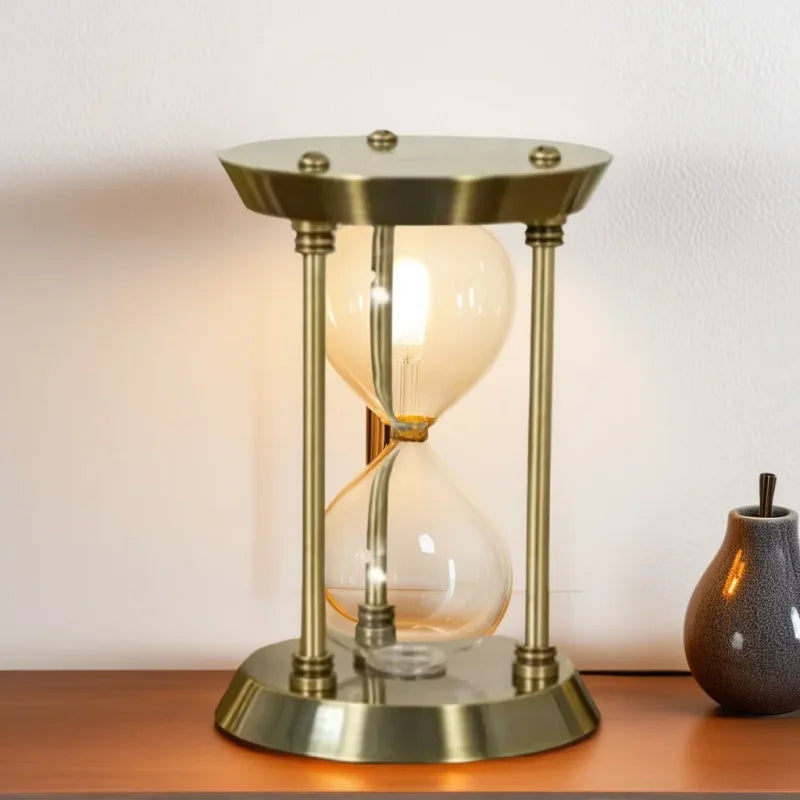 Ampulheta Retrô Europeia em Metal para Decoração de Escritório Offertaza