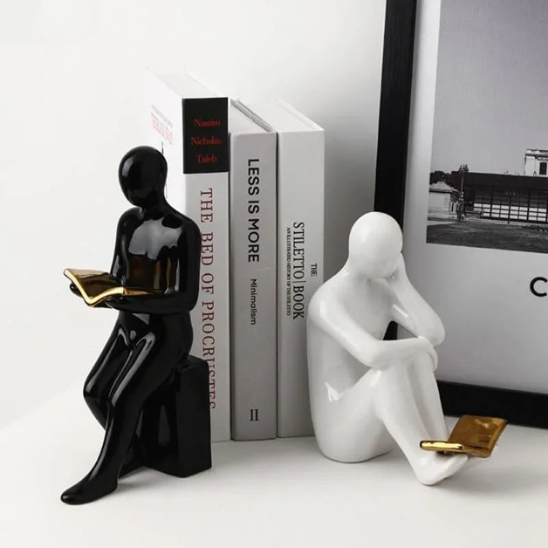 Aparador de Livros em Cerâmica Decorativo para Escritório e Estante Offertaza