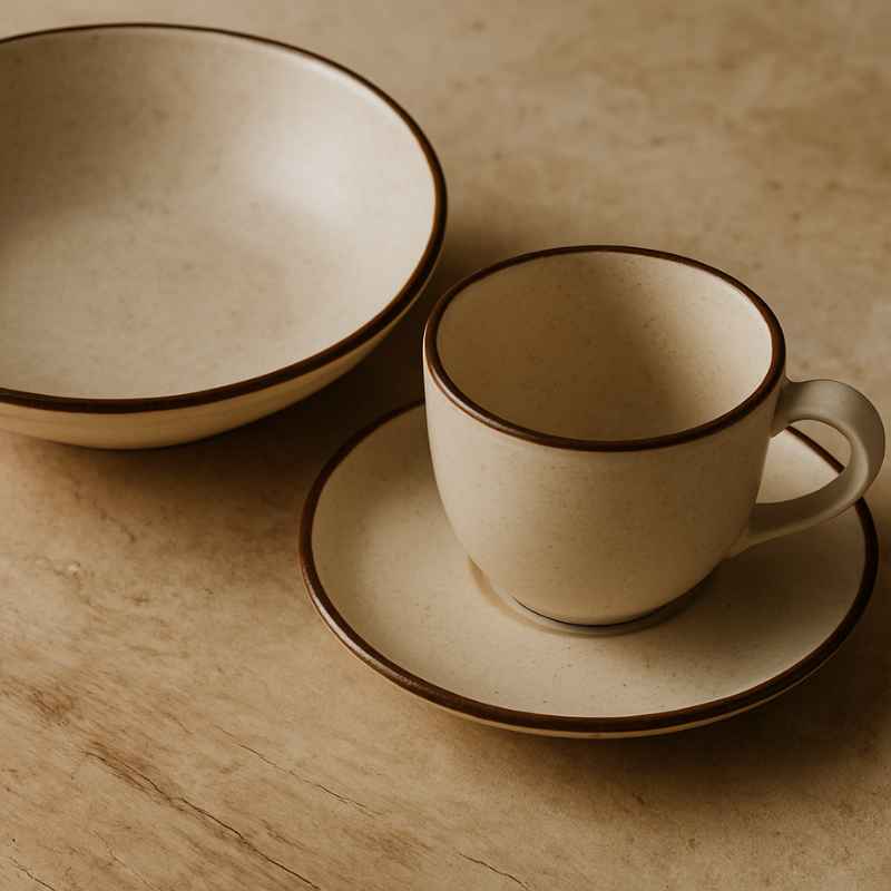 Aparelho de Jantar Oxford Breeze 20 Peças – Edição Beige & Brown