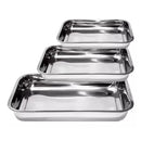 Assadeira Inox – Conjunto 3 Peças Retangulares Alta Qualidade