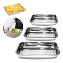 Assadeira Inox – Conjunto 3 Peças Retangulares Alta Qualidade