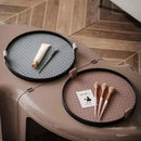 Bandeja Redonda Decorativa com Alça para Sala e Banheiro Offertaza