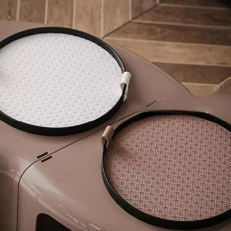 Bandeja Redonda Decorativa com Alça para Sala e Banheiro Offertaza