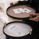 Bandeja Redonda Decorativa com Alça para Sala e Banheiro Offertaza