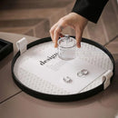 Bandeja Redonda Decorativa com Alça para Sala e Banheiro Offertaza