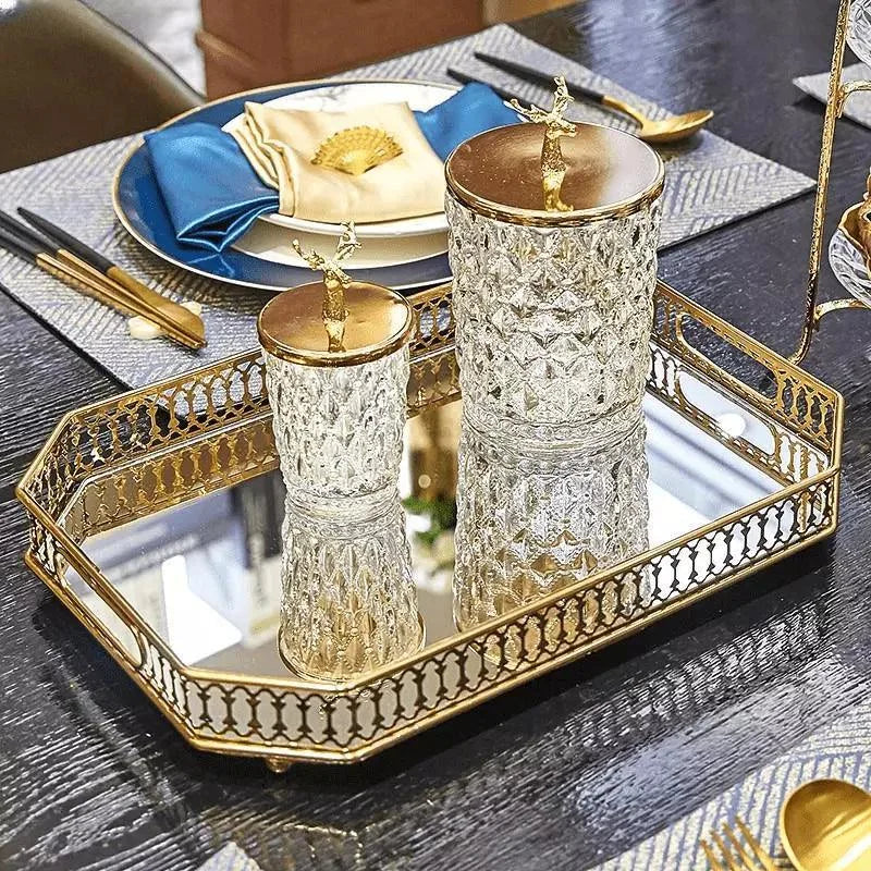 Bandeja Decorativa Retangular com Espelho para Banheiro e Sala Offertaza