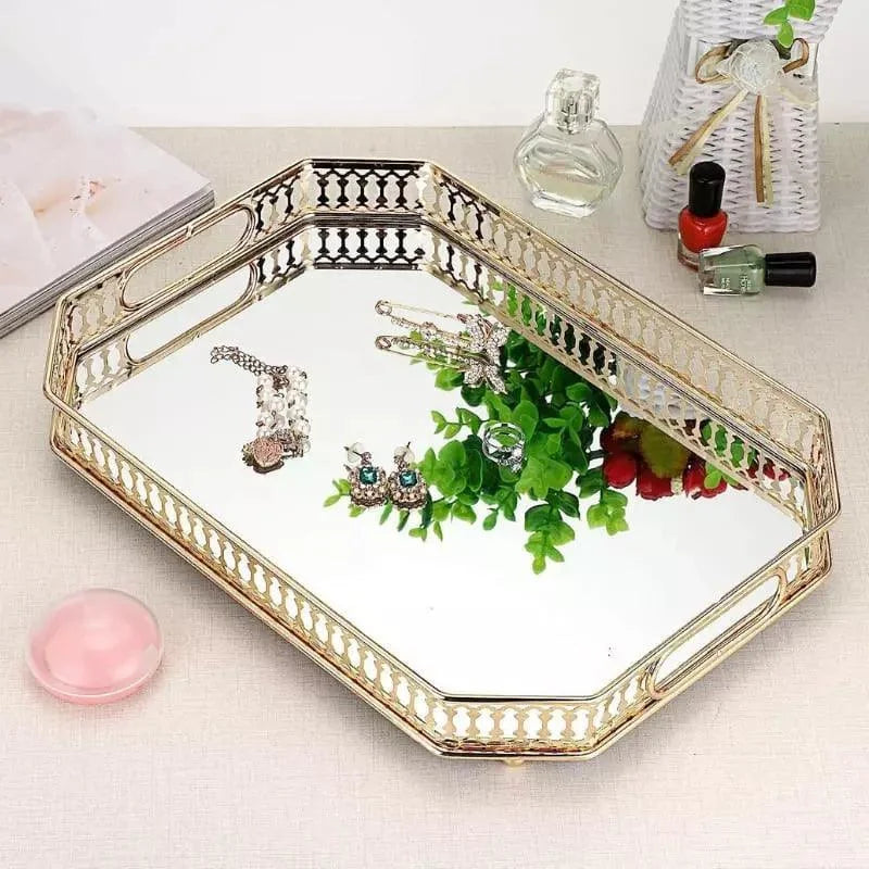 Bandeja Decorativa Retangular com Espelho para Banheiro e Sala Offertaza