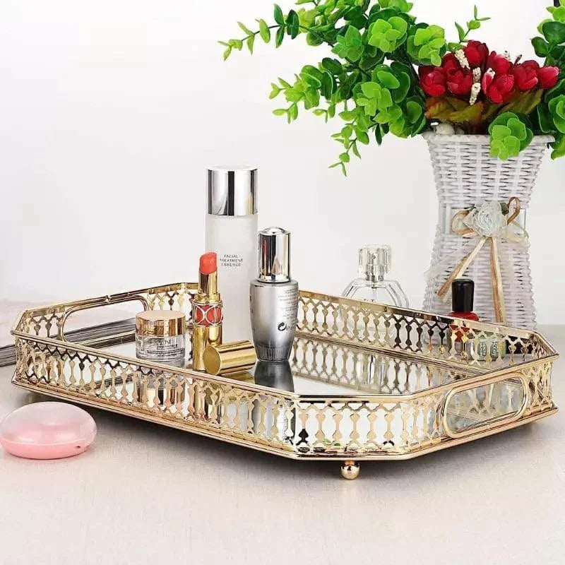 Bandeja Decorativa Retangular com Espelho para Banheiro e Sala Offertaza