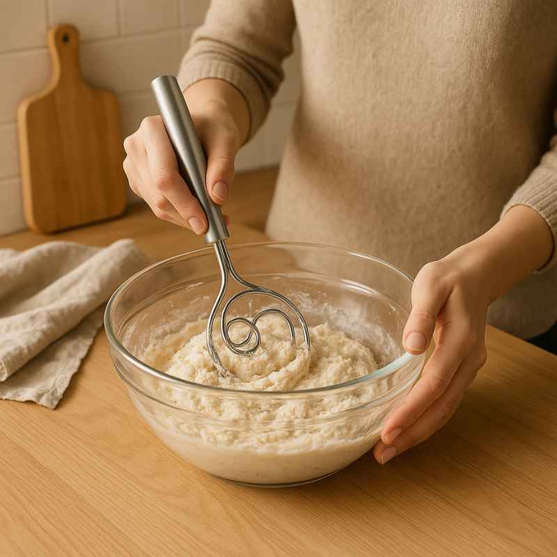 Batedor de Massa Dinamarquês de para Pão e Bolo