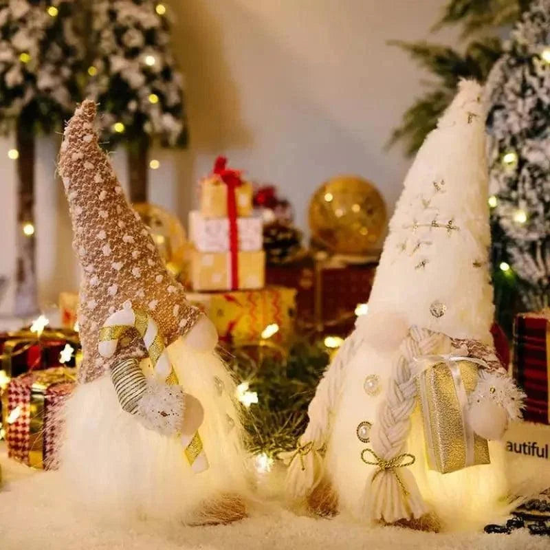 Gnomo de Natal Iluminado com LED para Decoração Offertaza