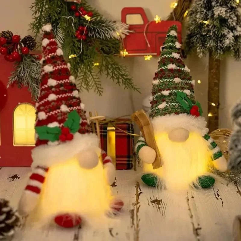 Gnomo de Natal Iluminado com LED para Decoração Offertaza