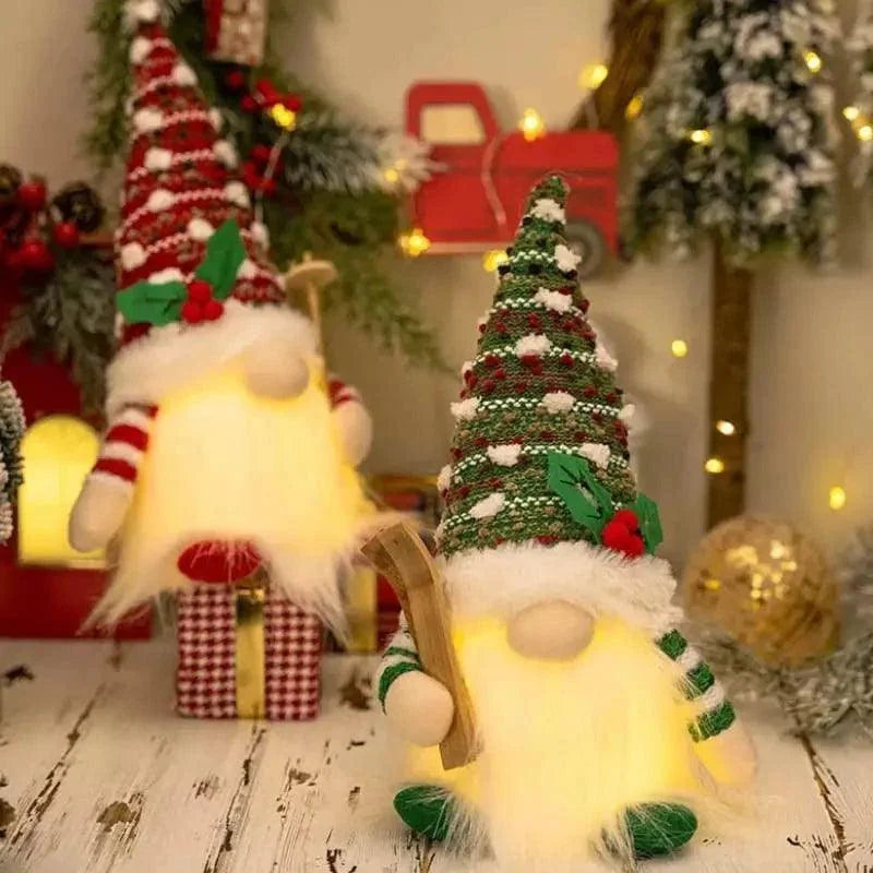 Gnomo de Natal Iluminado com LED para Decoração Offertaza