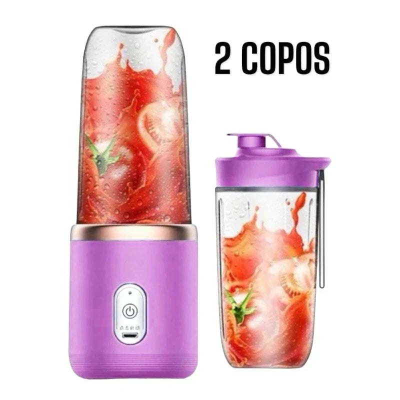 Mini Liquidificador Portátil prático e fácil de usar  - 400ml com 6 Lâminas 19% OFF