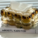 Caixa Organizadora para Lenços Dourada para Sala e Banheiro Offertaza