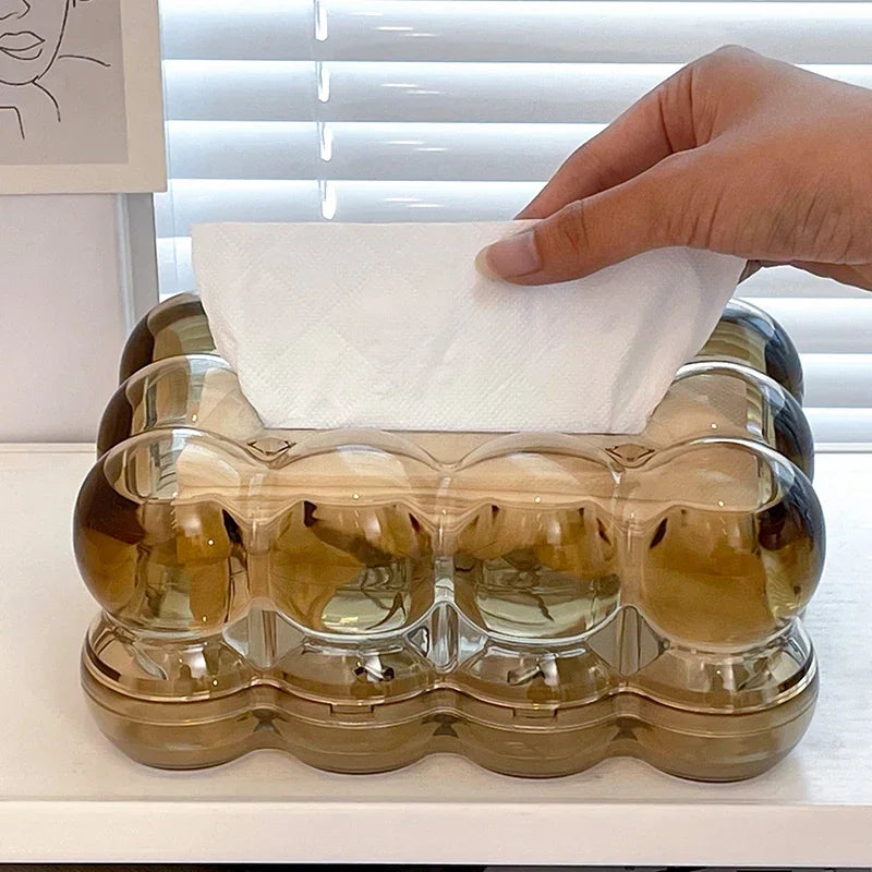 Caixa Organizadora para Lenços Dourada para Sala e Banheiro Offertaza