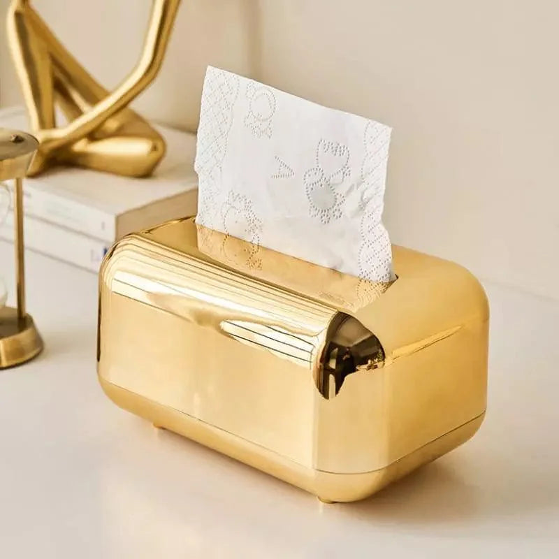 Caixa Porta-Lenço e Papel Cromada para Decoração e Organização Offertaza