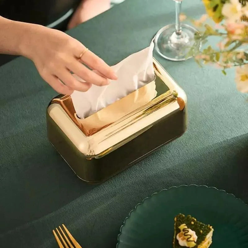 Caixa Porta-Lenço e Papel Cromada para Decoração e Organização Offertaza