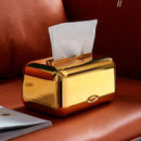 Caixa Porta-Lenço e Papel Cromada para Decoração e Organização Offertaza