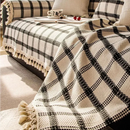 Capa de Sofá Antiderrapante em Algodão Linho com Franjas Offertaza