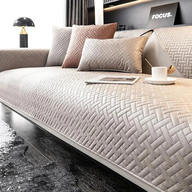 Capa de Sofá Antiderrapante Impermeável Bege Offertaza