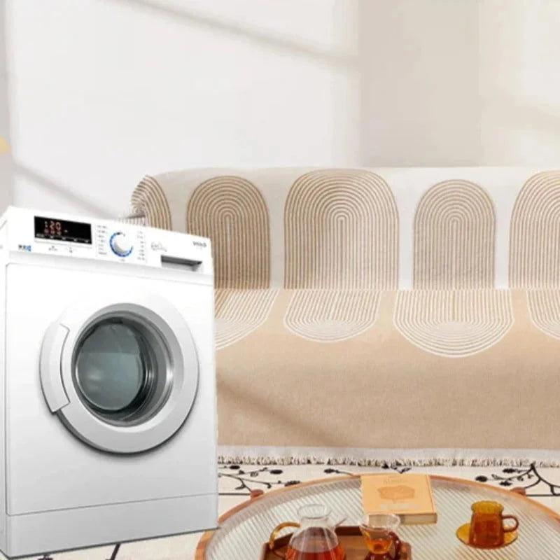 Capa de Sofá com Franja e Proteção Antipoeira Verde Offertaza