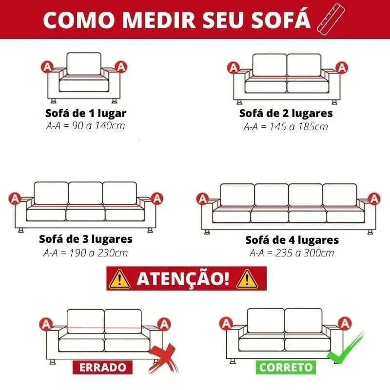 Capa de Sofá Antiderrapante em Algodão e Linho Bege Claro Offertaza