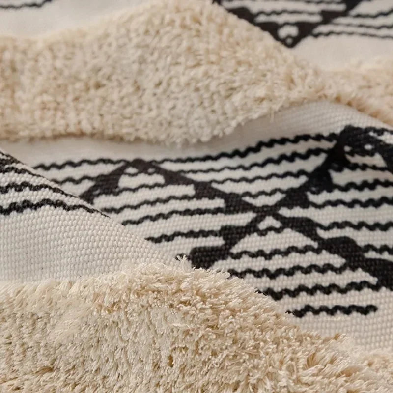 Capa de Sofá Estilo Boho em Algodão e Linho com Design 3D Offertaza