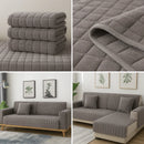 Capa de Sofá Veludo Xadrez Pelúcia Antiderrapante Espessada Cinza Offertaza