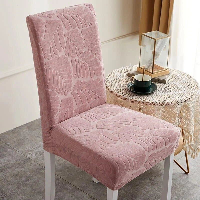 Capa Para Cadeira de Jantar Jacquard Premium Rosa para Decoração Offertaza