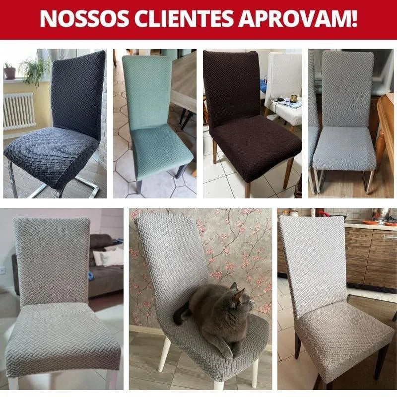 Capa Para Cadeira de Jantar Semi-impermeável Preto Offertaza