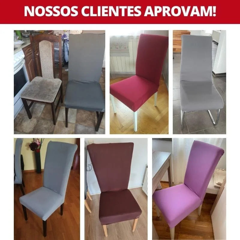 Capa Protetora para Cadeira de Jantar Spandex Bege Offertaza