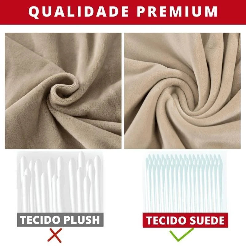 Capa de Cadeira de Jantar Suede Premium Impermeável Bege Offertaza