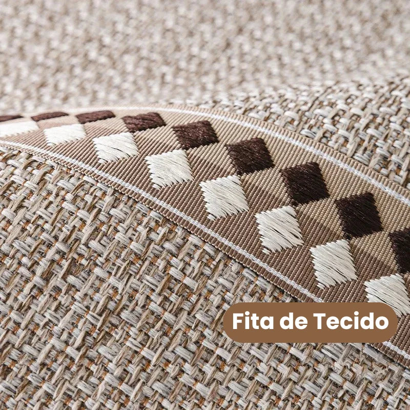 Capa para Sofá Algodão e Linho Antiderrapante Design Minimalista Cáqui Offertaza