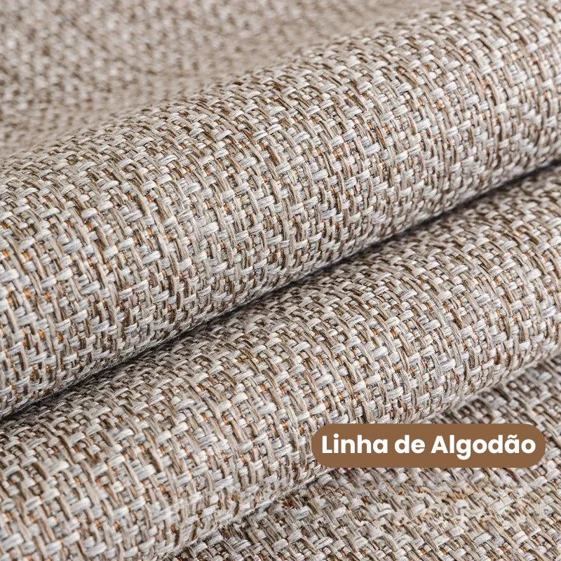 Capa para Sofá Algodão e Linho Antiderrapante Design Minimalista Cáqui Offertaza