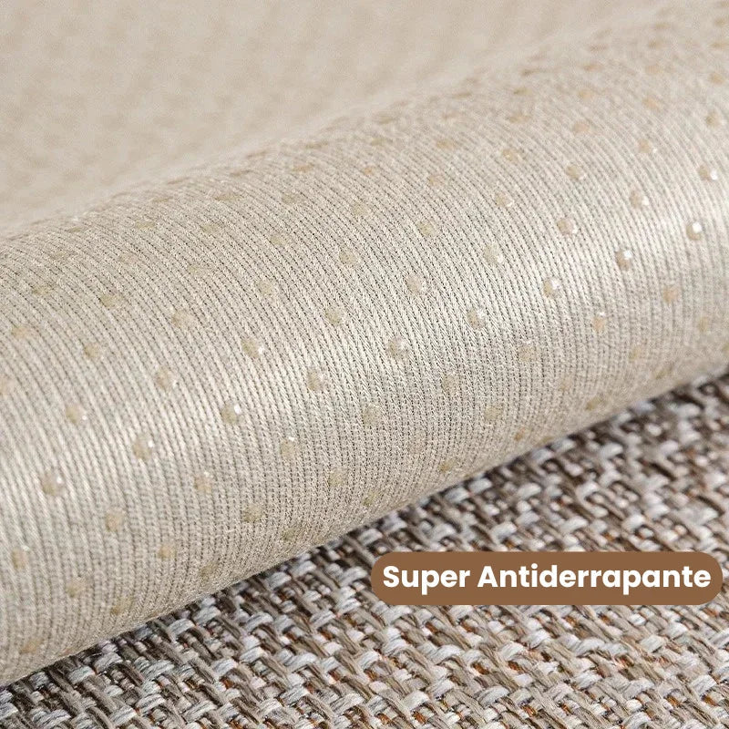 Capa para Sofá Algodão e Linho Antiderrapante Design Minimalista Cáqui Offertaza