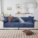 Capa Protetora para Sofá em Veludo Cristal Antiderrapante Azul Offertaza