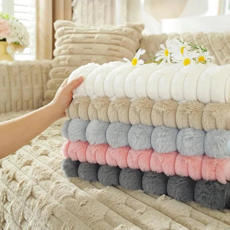 Capa Protetora para Sofá em Veludo Cristal  Café Claro  Offertaza