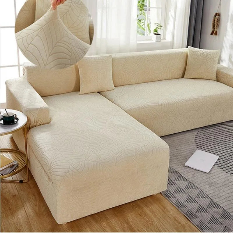 Capa para Sofá Jacquard Creme Impermeável para Sala Offertaza