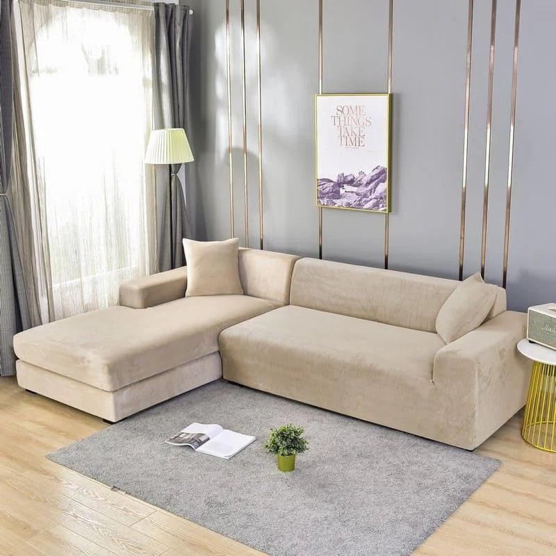Capa para Sofá Suede Bege Impermeável para Sala Offertaza