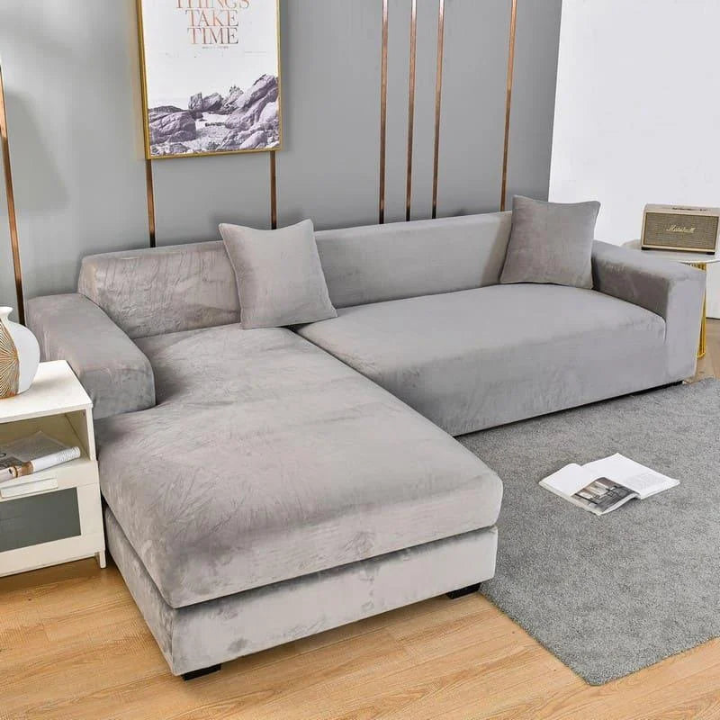 Capa para Sofá Suede Cinza Impermeável para Sala Offertaza